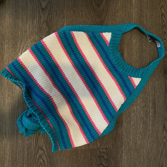 Zara Striped Halter Knit Crop Top Size Small‎ - Picture 3 of 5